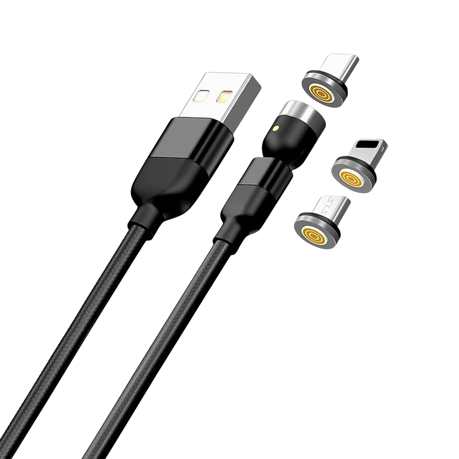 3 in 1 Magnetic USB Charging Cable | USB-c Android and Lightning with Extra Protecting Nylon| Strong Magnetic Cable with Full Rotation Support Fast Charging 3 in 1 Magnetic USB Charging Cable | USB-c Android and Lightning with Extra Protecting Nylon| Strong Magnetic Cable with Full Rotation Support Fast Charging